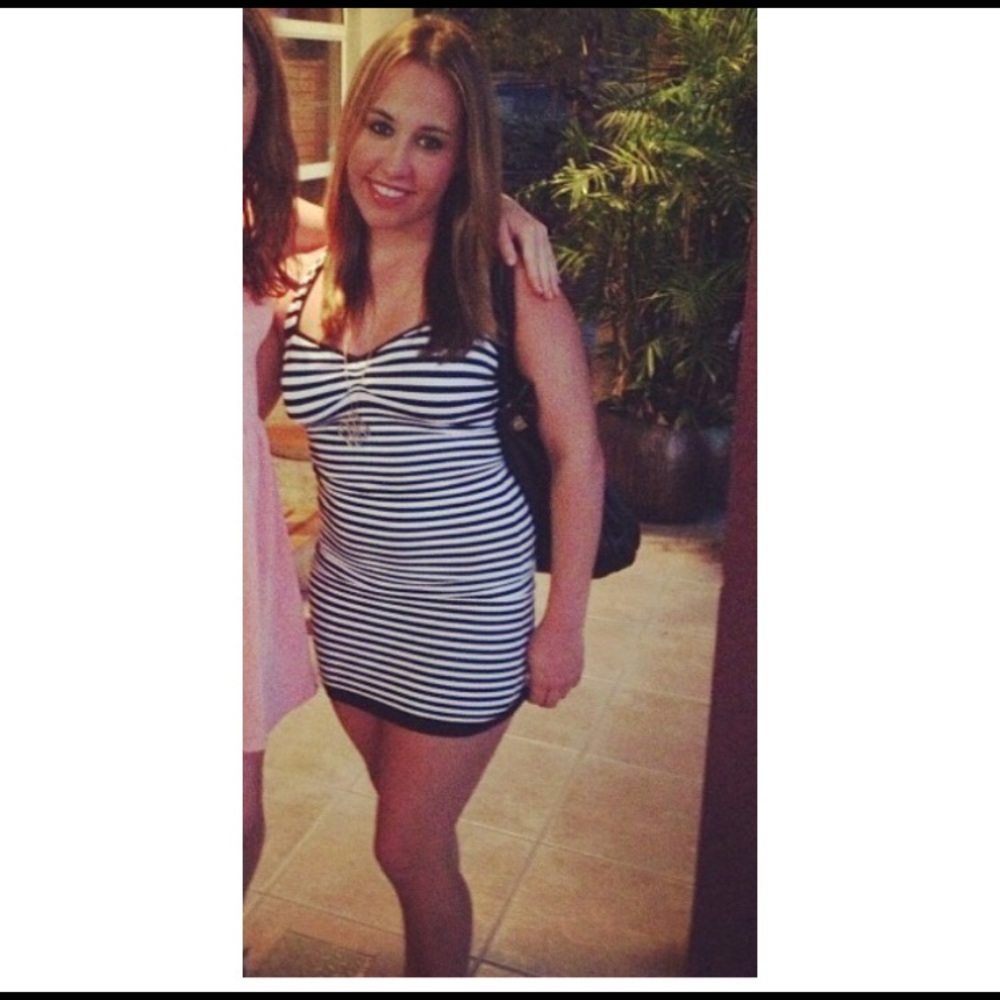 Bebe black and white bodycon